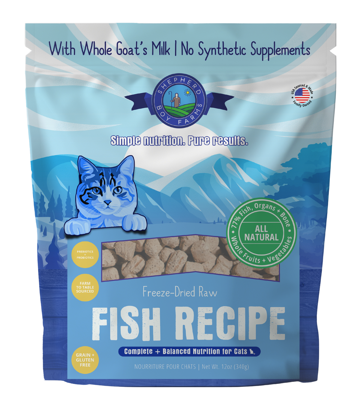 Shepherd Boy Farms Freeze-Dried Fish Recipe Cat Food