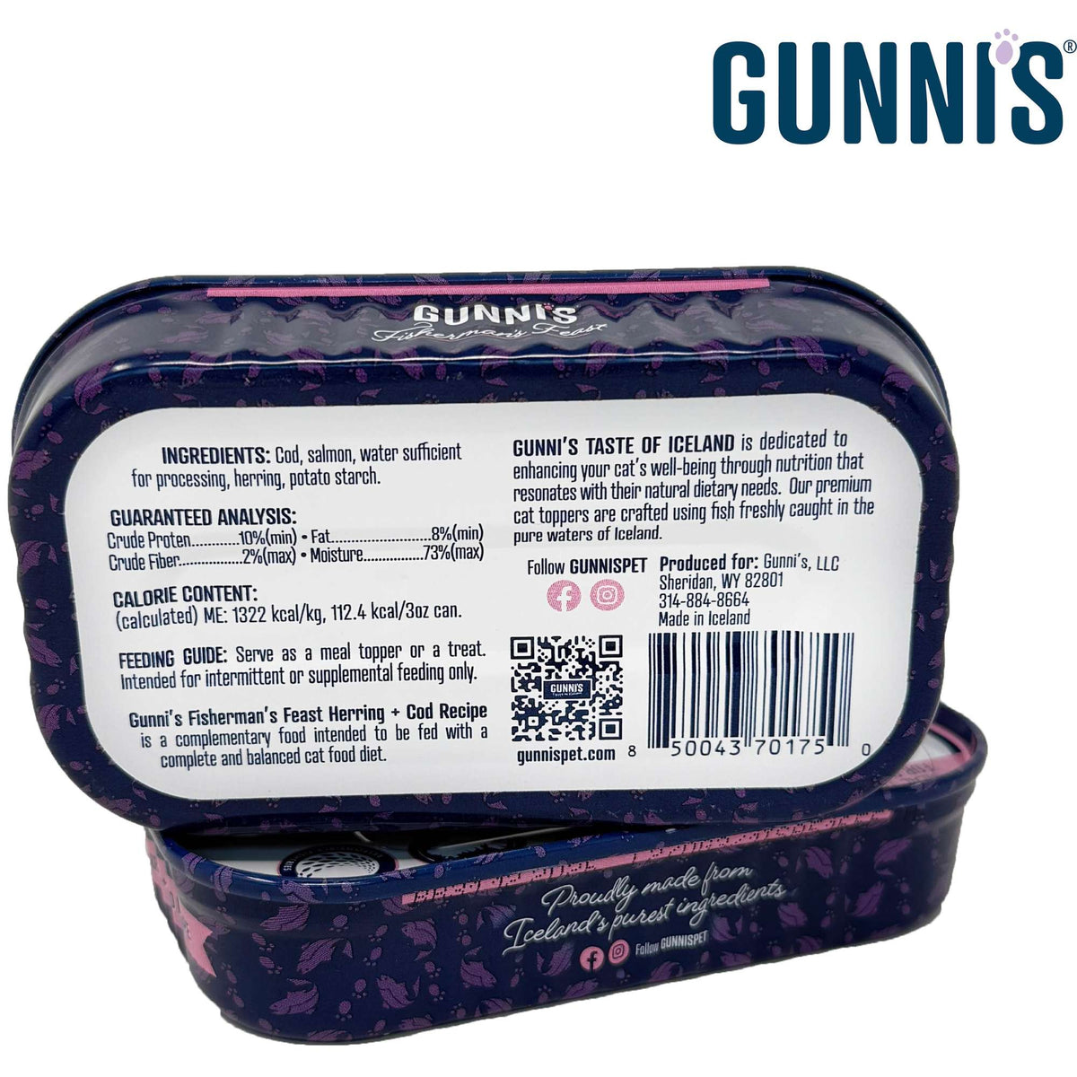 Gunni&#39;s Fisherman Feast Herring + Cod Meal Topper for Cats