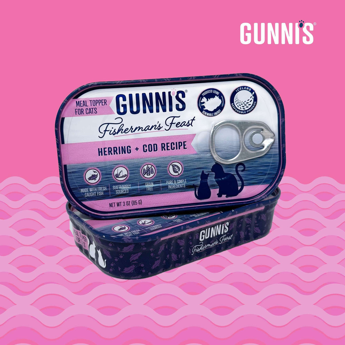Gunni&#39;s Fisherman Feast Herring + Cod Meal Topper for Cats