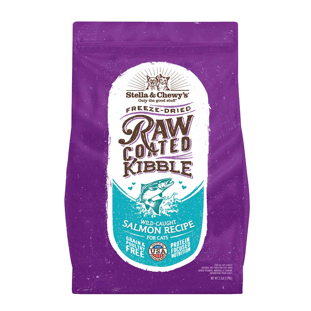 Stella &amp; Chewy&#39;s Kibble Raw Coated Salmon Cat Food