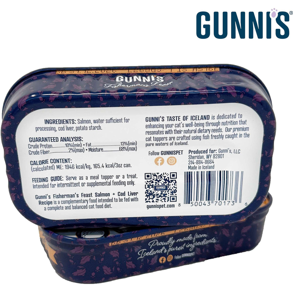 Gunni&#39;s Fisherman&#39;s Feast Salmon + Cod Liver with Kelp Meal Topper for Cats
