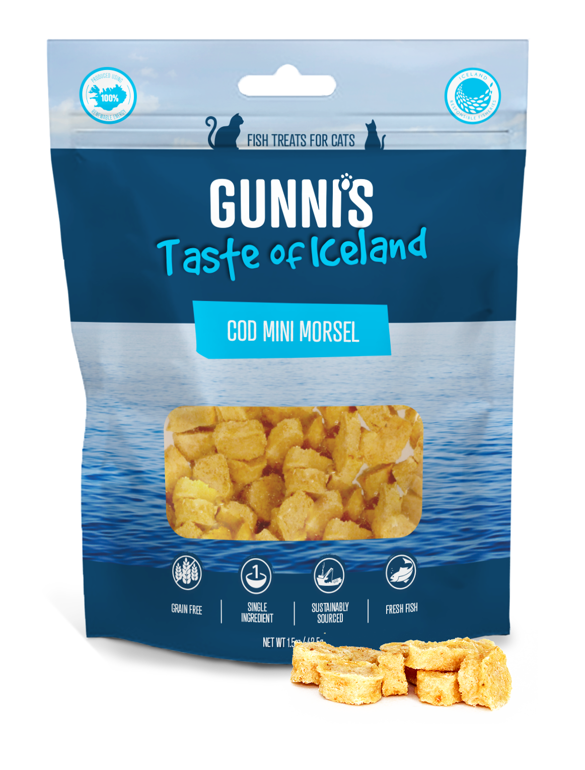 Gunni&#39;s Pet Taste of Iceland Cod Mini Morsel Cat Treats