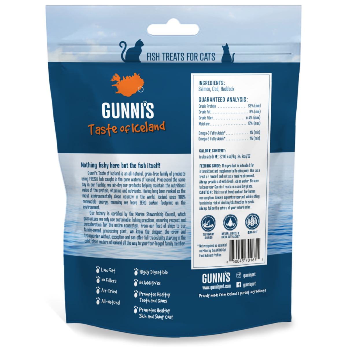 Gunni&#39;s Pet Taste of Iceland Salmon Mini Morsel Cat Treats