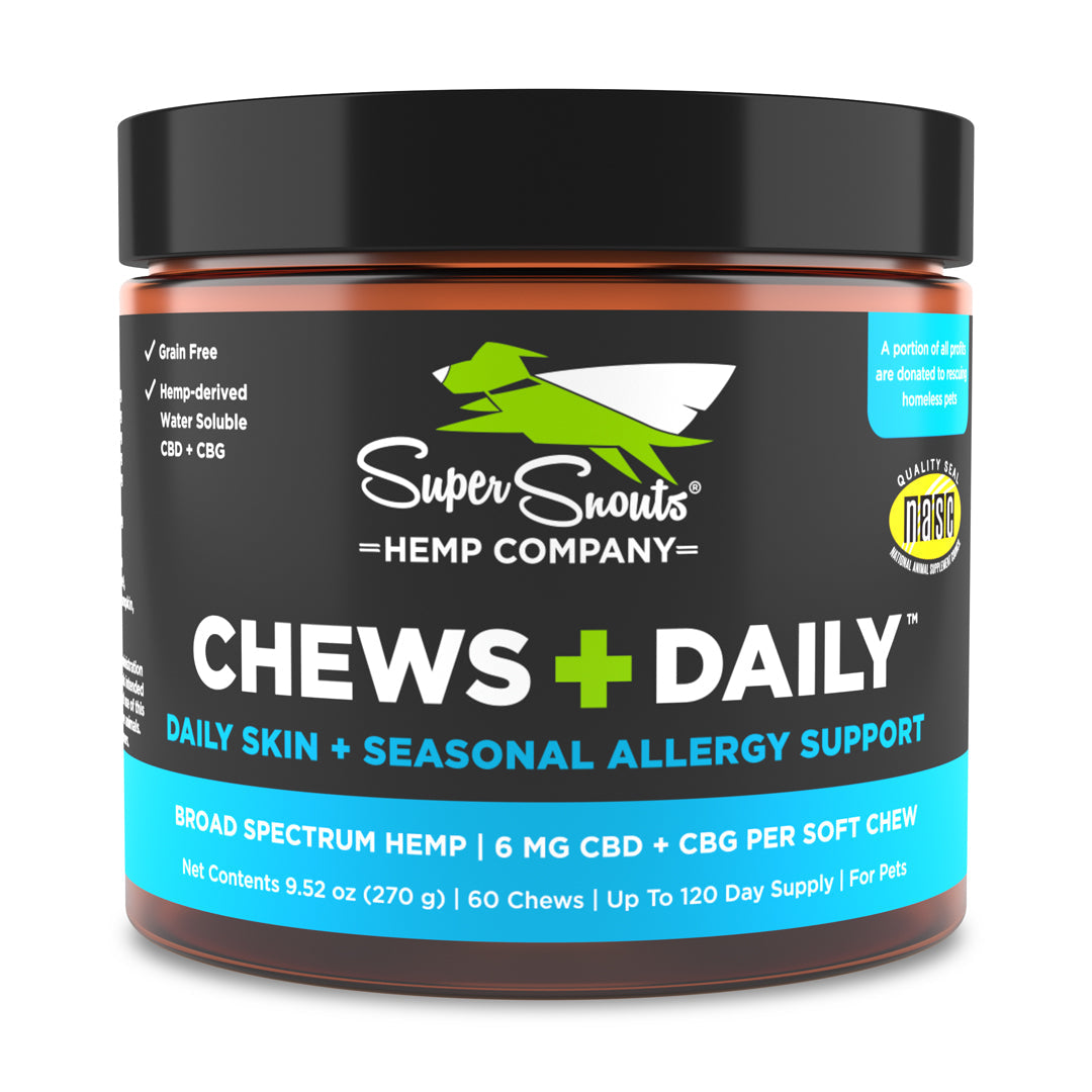 Super Snout Hemp Chews+Daily Skin + Seasonal Allergy Support Hemp Chews for Dogs &amp; Cats