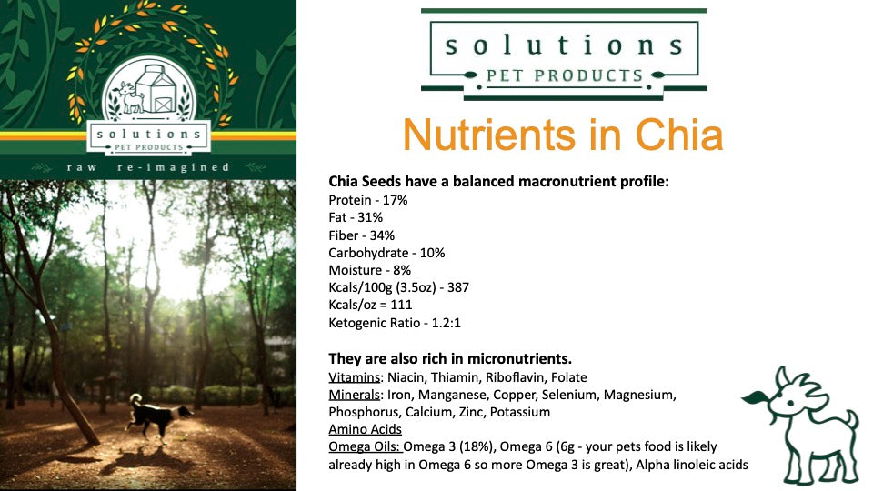 Solutions Pet Products Chia Seeds Supplement for Dogs and Cats