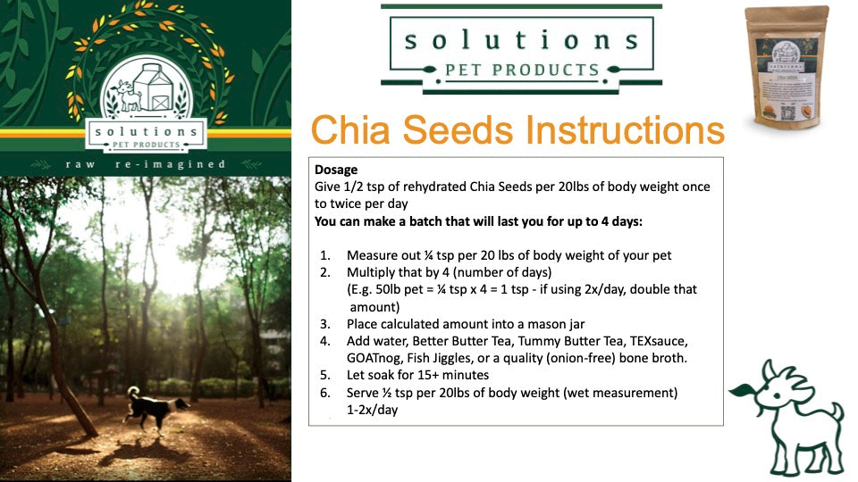 Solutions Pet Products Chia Seeds Supplement for Dogs and Cats