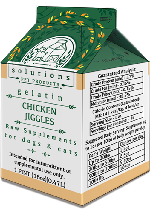 Solutions Pet Products Chicken Jiggles Frozen Gelatin Bone Broth for Dogs and Cats