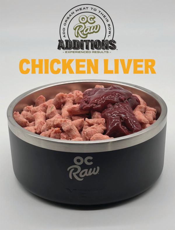 OC Raw Additions Frozen Raw Chicken Livers for Dogs