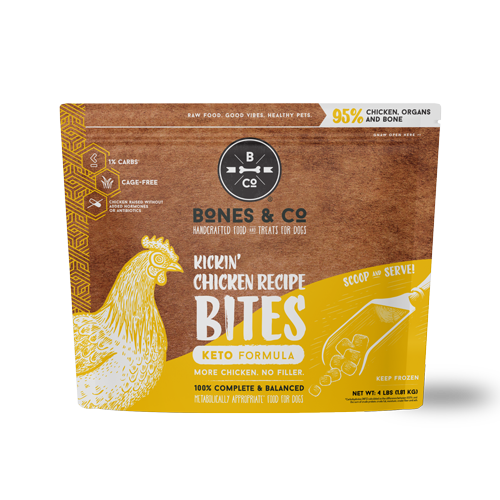 The Bones &amp; Co Frozen Raw Kickin&#39; Chicken Dog Food