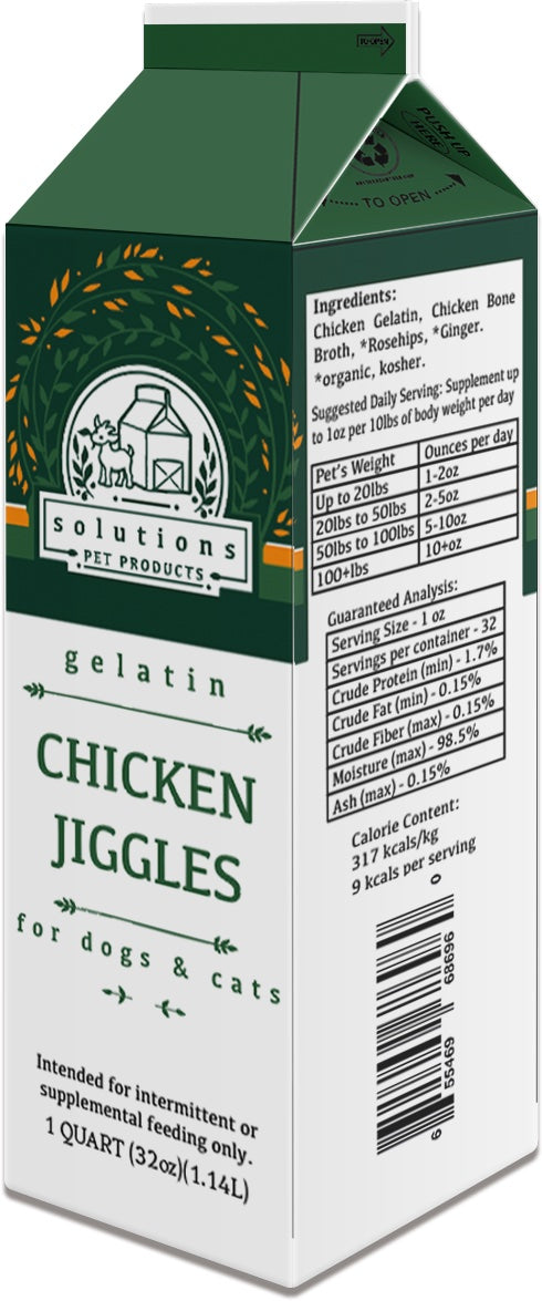 Solutions Pet Products Chicken Jiggles Frozen Gelatin Bone Broth for Dogs and Cats