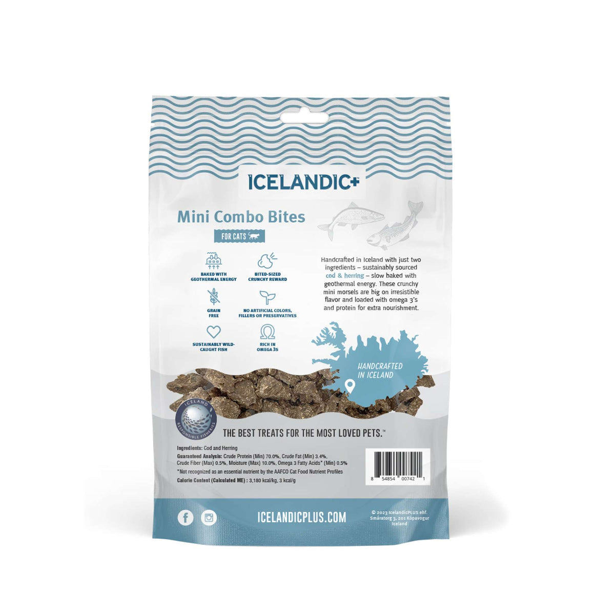 Icelandic Mini Combo Bites Cod &amp; Herring Cat Treats