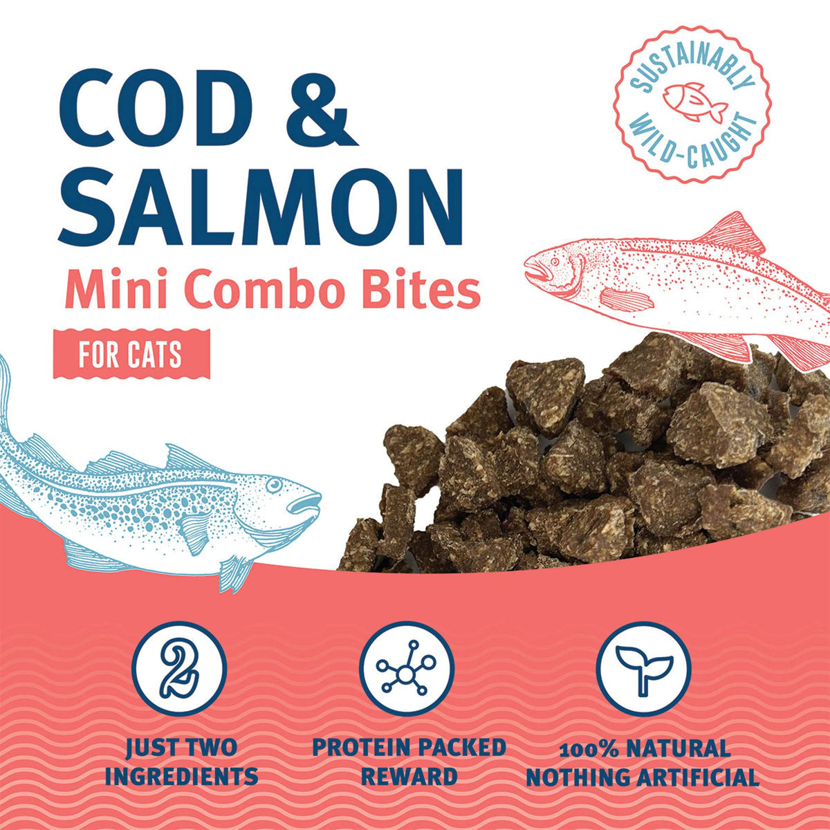 Icelandic+ Mini Combo Bites Cod &amp; Salmon Cat Treats