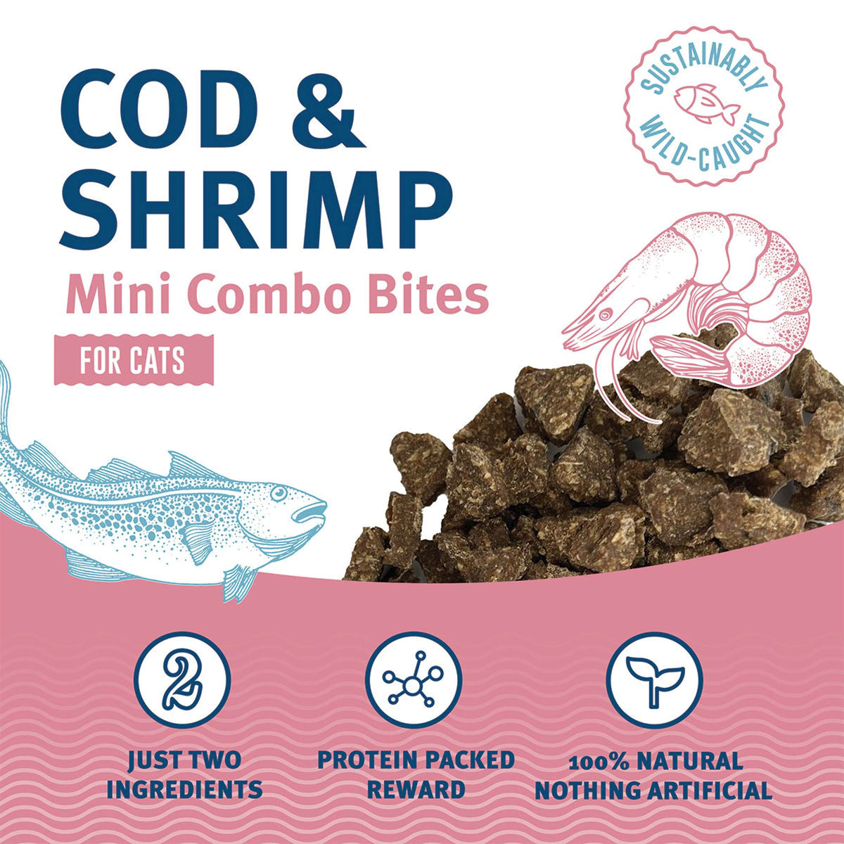 Icelandic+ Mini Combo Bites Cod &amp; Shrimp Cat Treats
