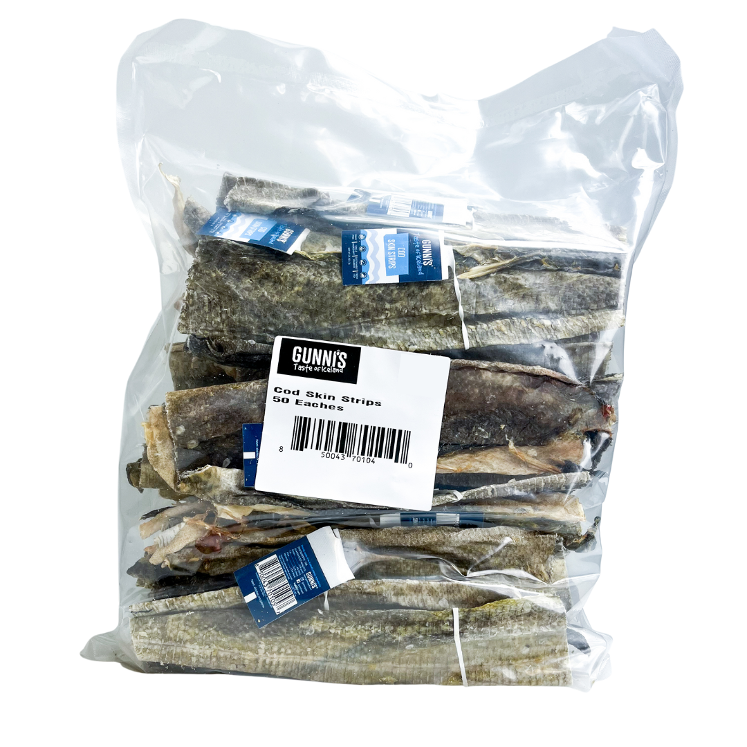 Gunni&#39;s Pet Taste of Iceland Cod Skin Strips Dog Treats