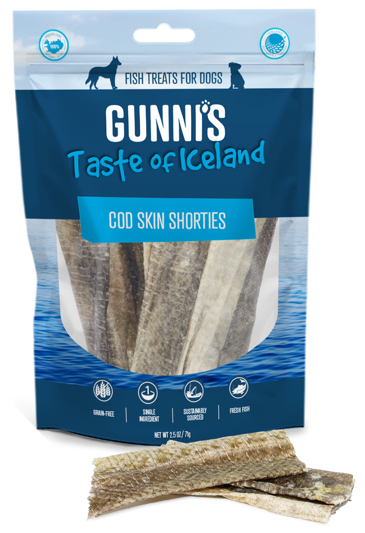 Gunni&#39;s Pet Taste of Iceland Cod Skin Shorties Dog Treats