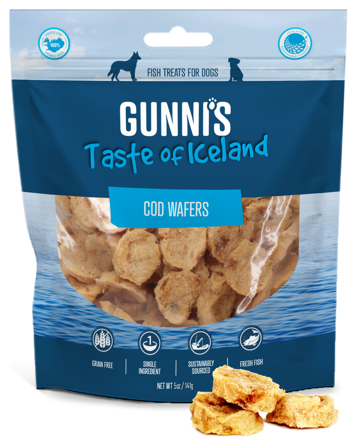 Gunni&#39;s Pet Taste of Iceland Cod Wafers Dog Treats