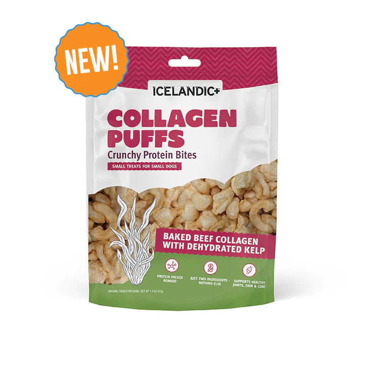 Icelandic+ Collagen Puffs Baked Beef Collagen with Dehydrated Kelp Dog Treats
