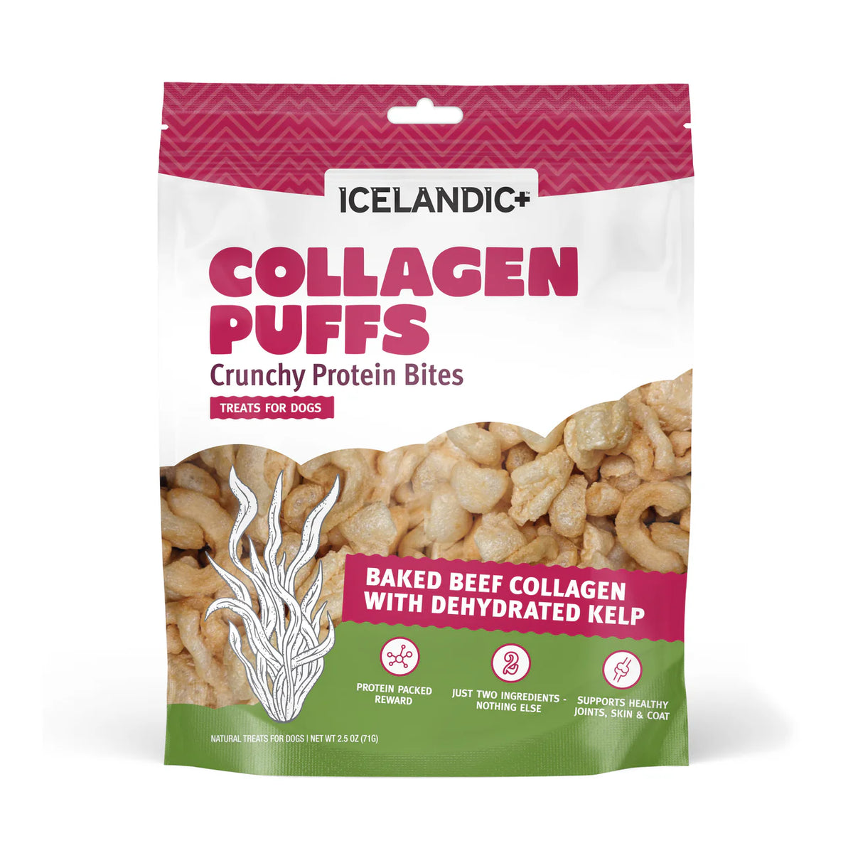 Icelandic+ Collagen Puffs Baked Beef Collagen with Dehydrated Kelp Dog Treats