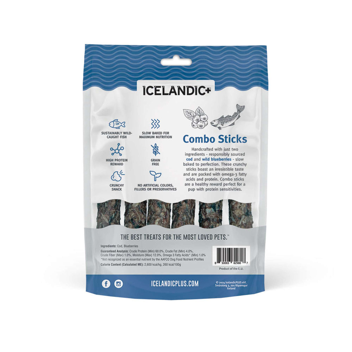 Icelandic+ Combo Sticks Cod &amp; Blueberry Dog Treats