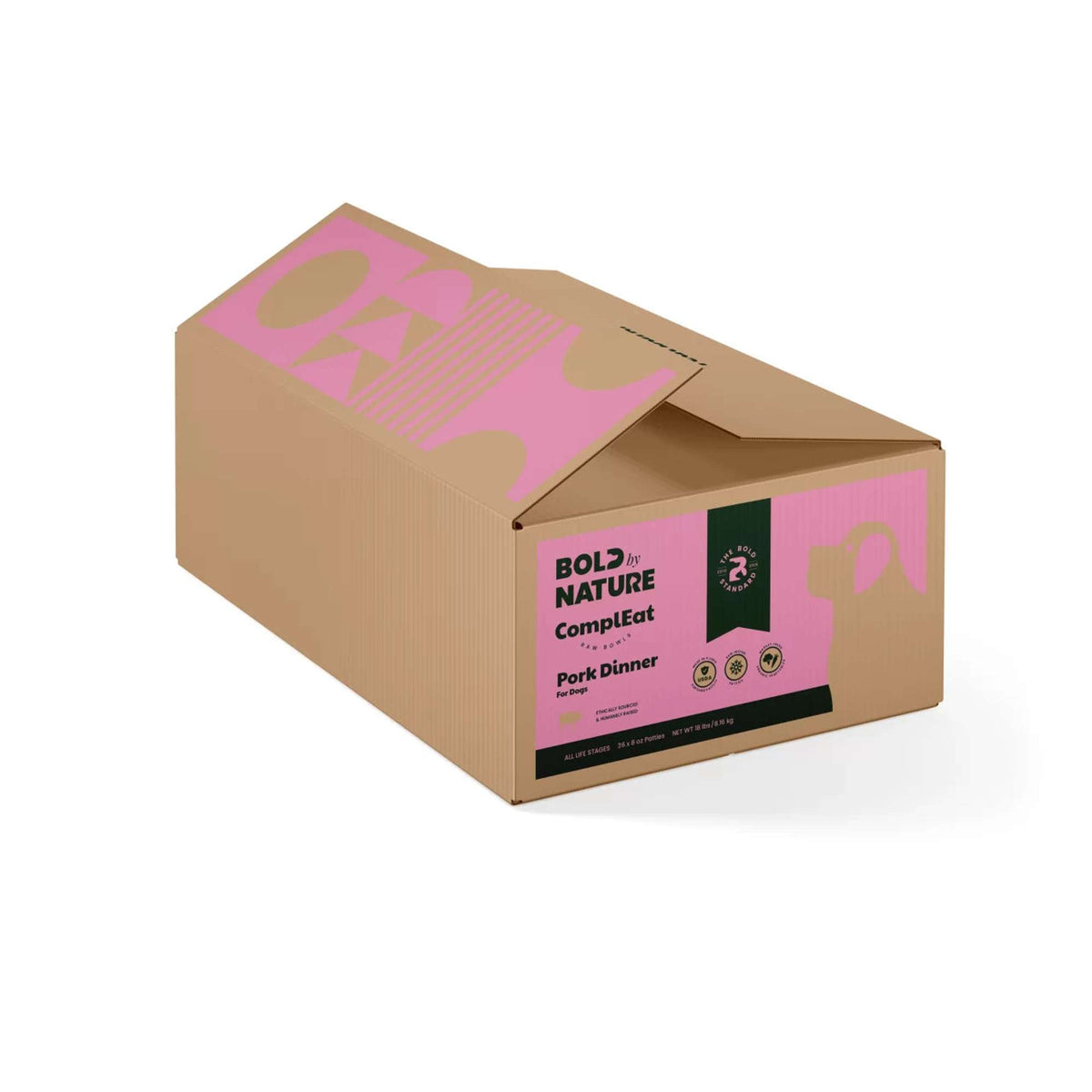 Bold by Nature ComplEat Pork Dinner Frozen Raw Food for Dogs