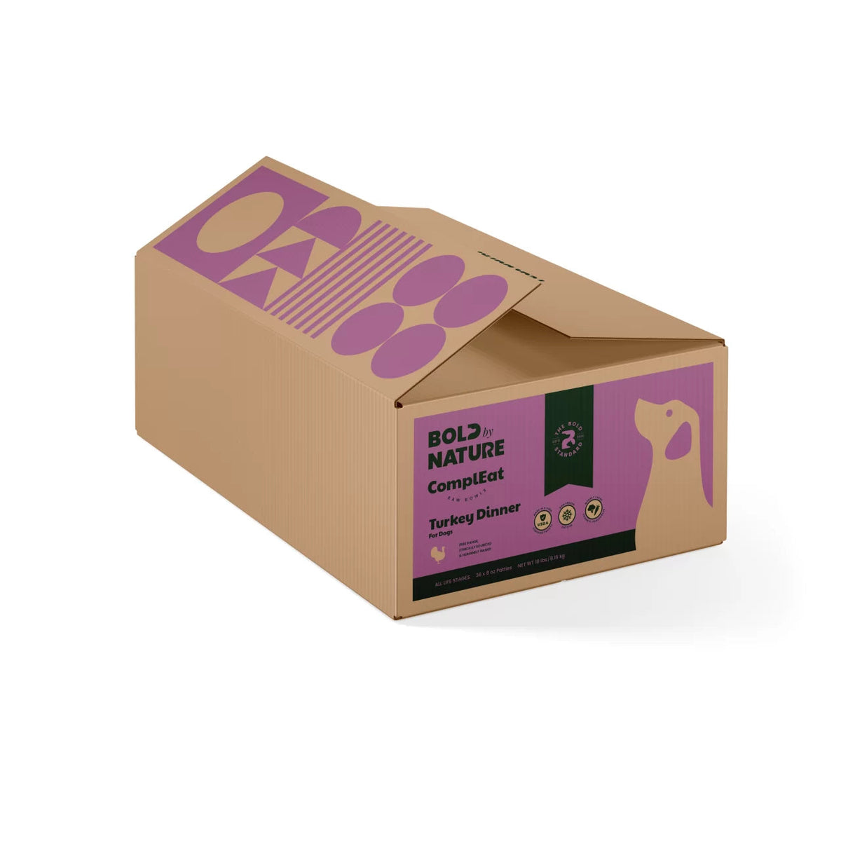 Bold by Nature ComplEat Turkey Dinner Frozen Raw Food for Dogs