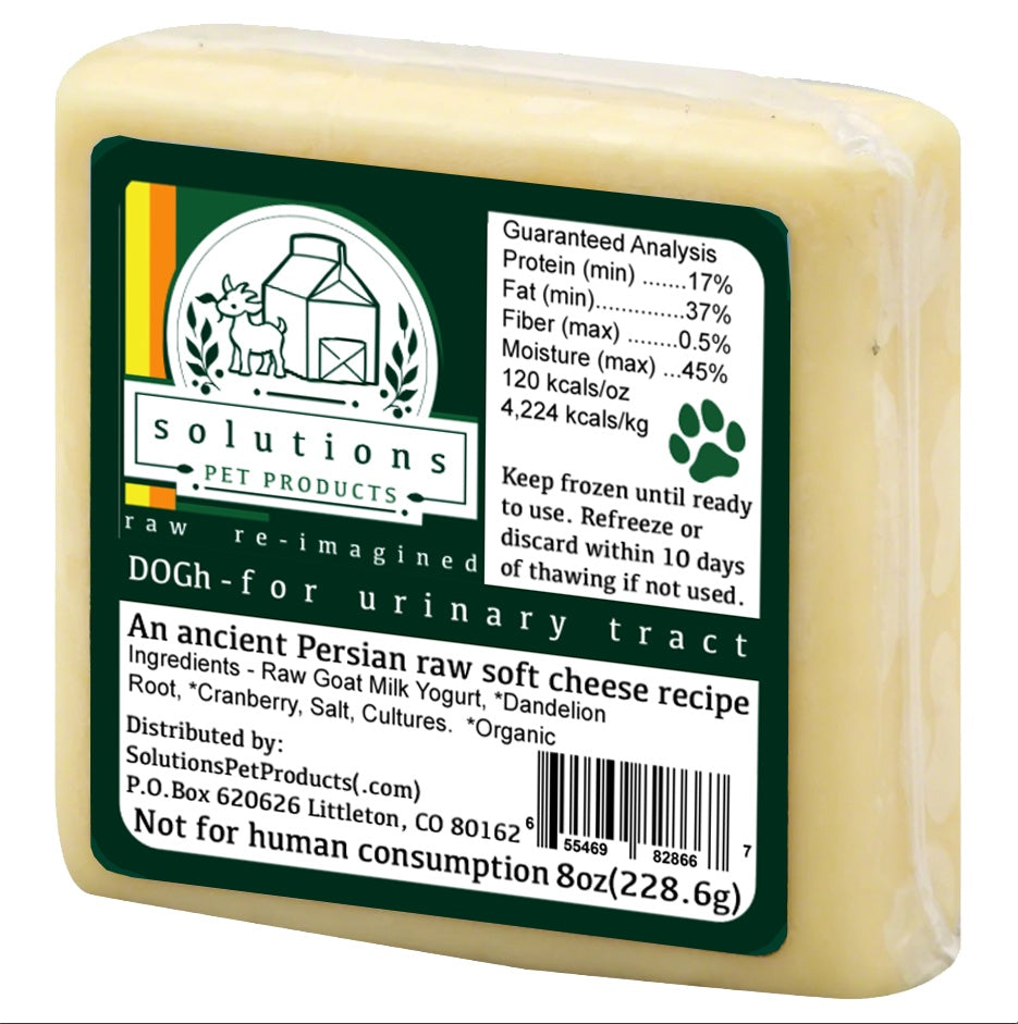 Solutions Pet Products DOGh Frozen Raw Goat Cheese with Cranberry for Dogs and Cats
