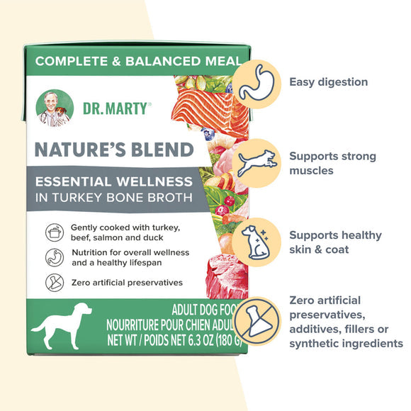 Dr. Marty Nature&#39;s Blend Essential Wellness in Turkey Bone Broth Dog Food