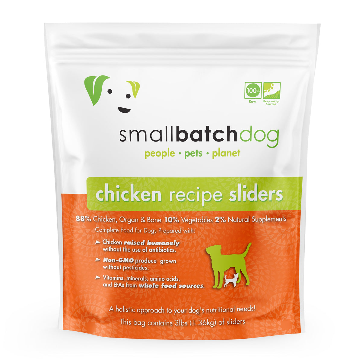 Small Batch Chicken Sliders Frozen Raw Dog Food