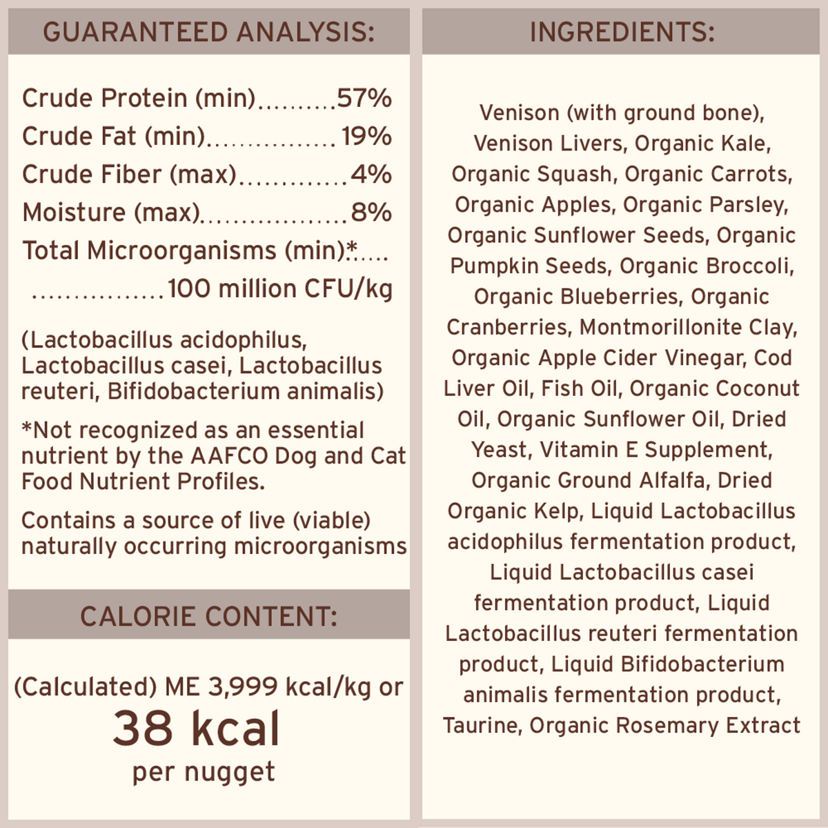 Primal Freeze-Dried Raw Nuggets Venison Dog Food