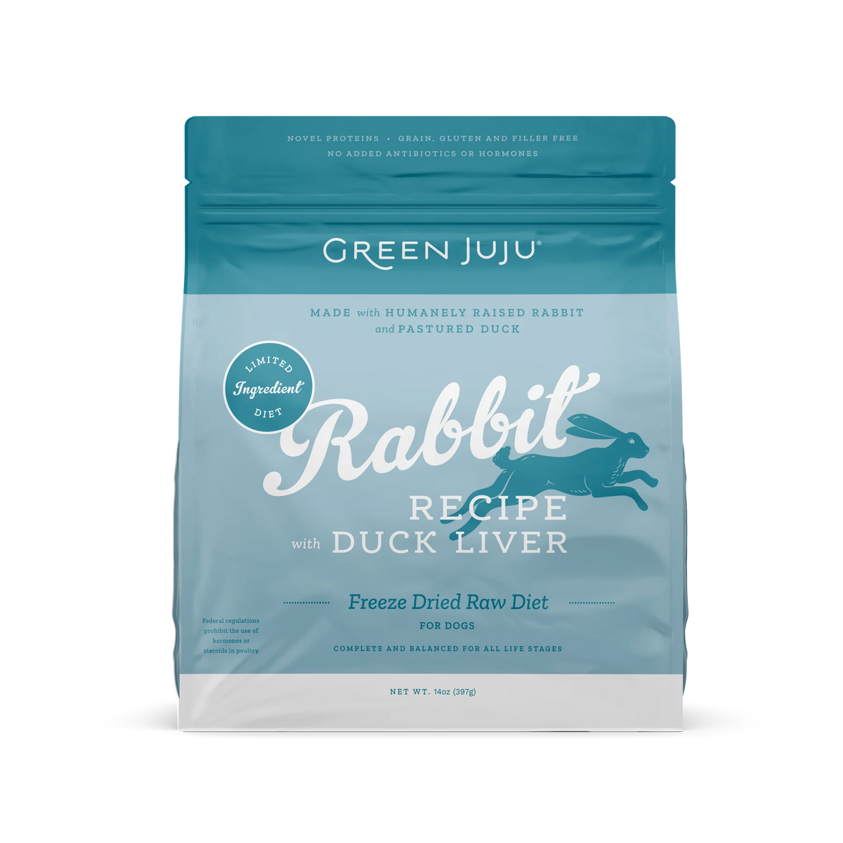 Green Juju Freeze-Dried Raw Rabbit with Duck Liver Dog Food
