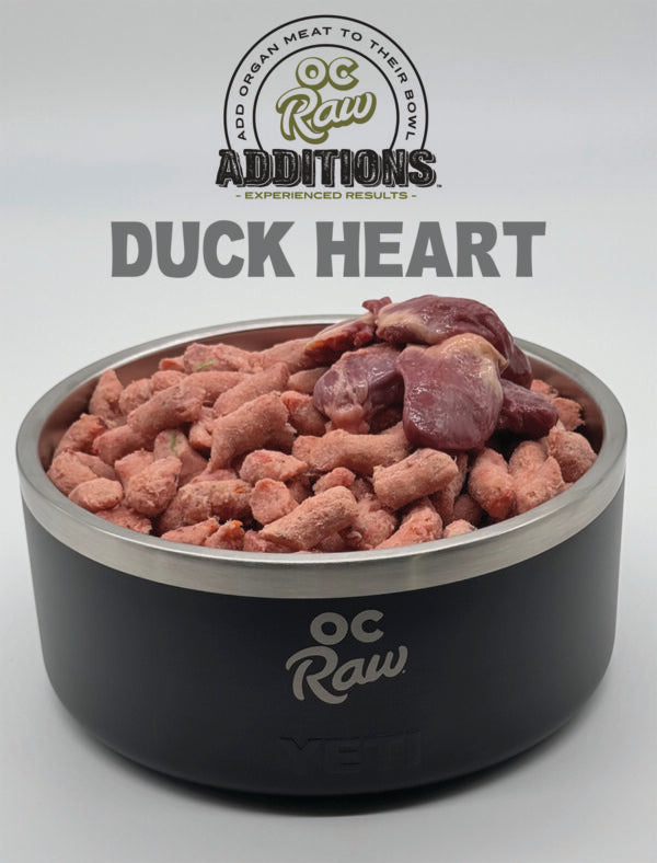OC Raw Additions Frozen Raw Duck Hearts for Dogs