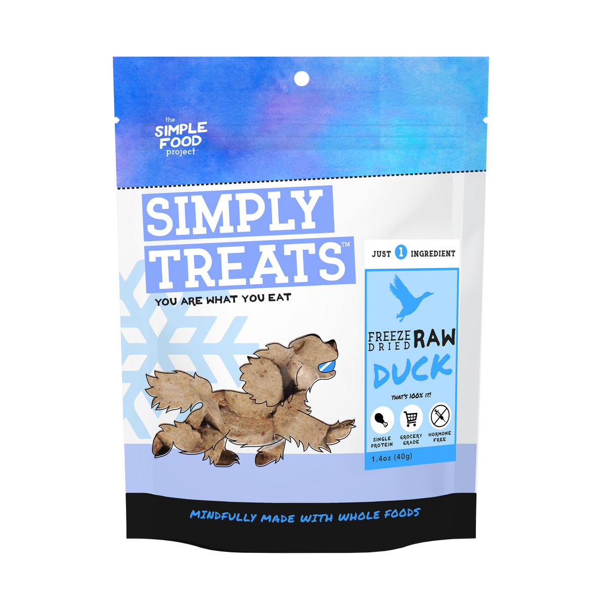 The Simple Food Project Simply Treats Freeze-Dried Raw Duck for Dogs