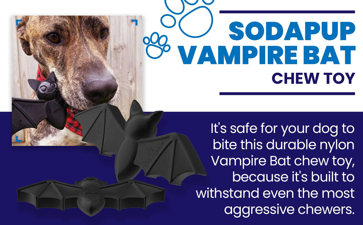 SodaPup Vampire Bat Ultra Durable Nylon Dog Chew Toy for Aggressive Chewers
