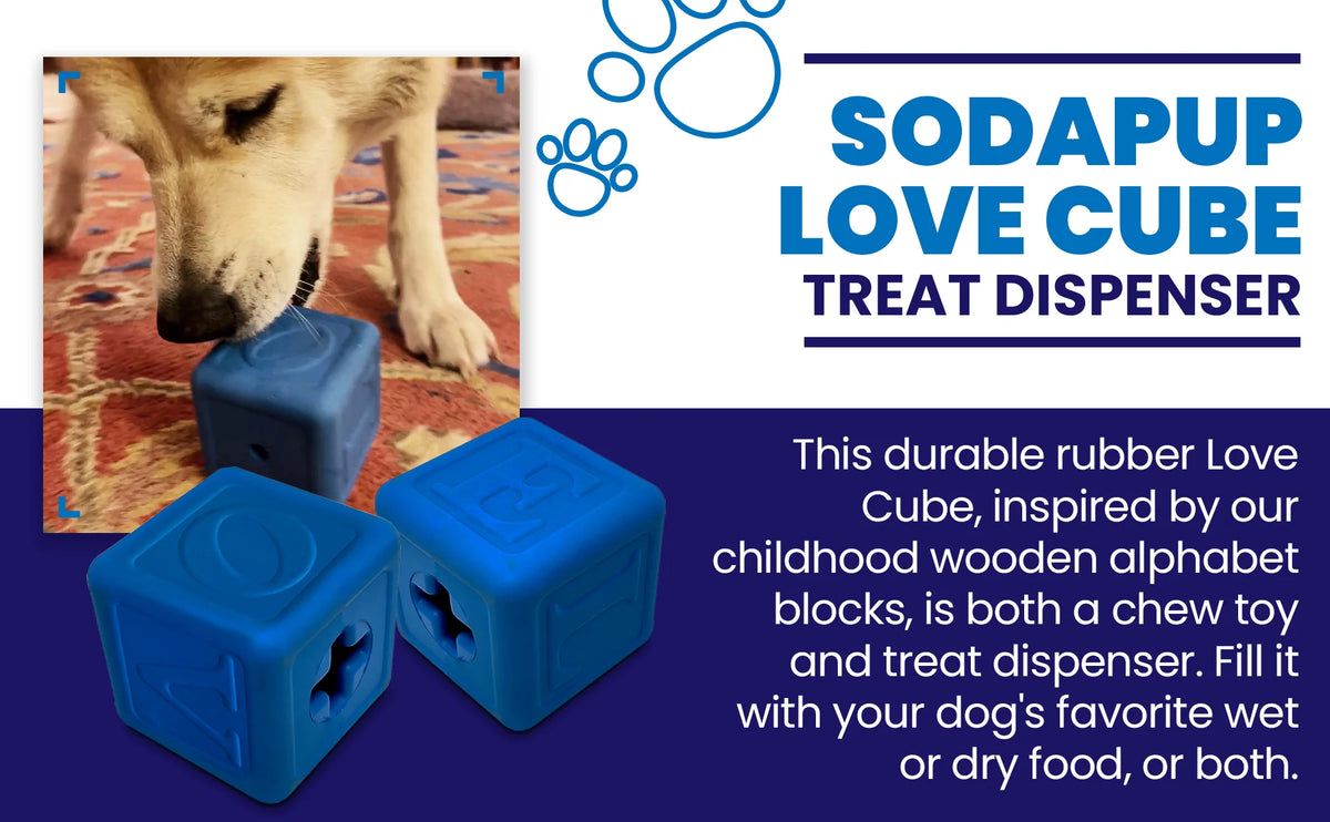 SodaPup Love Cube Durable Rubber Chew Toy & Treat Dispenser