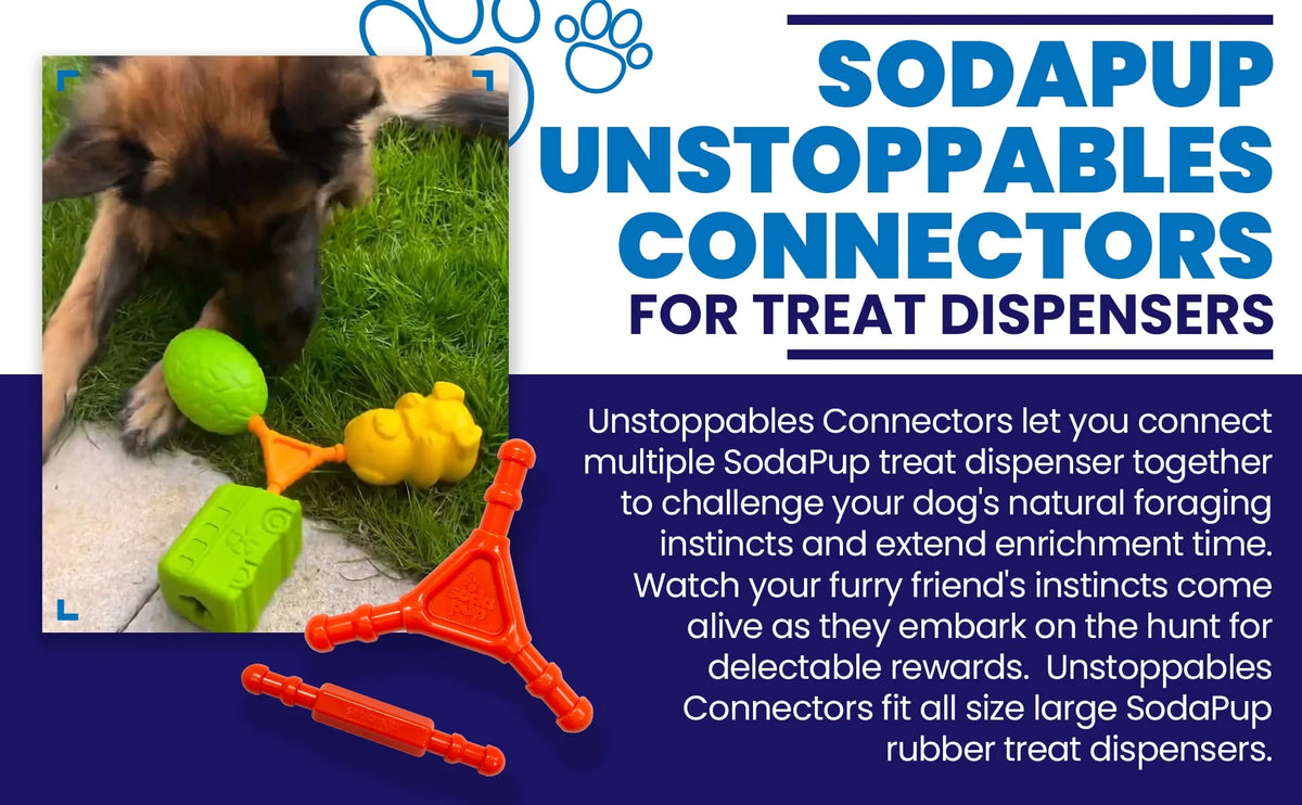 SodaPup Unstoppables Connectors for SodaPup Rubber Treat Dispensers