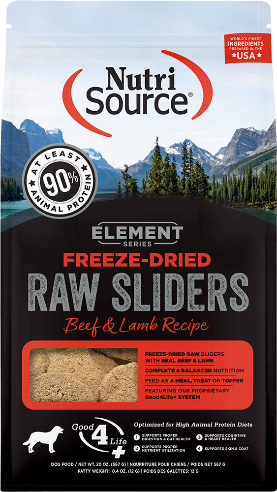 NutriSource Element Series Freeze-Dried Raw Sliders Beef &amp; Lamb Dog Food