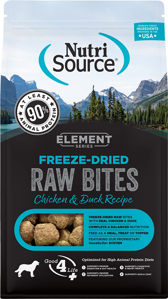 NutriSource Element Series Freeze-Dried Raw Bites Chicken &amp; Duck Dog Food