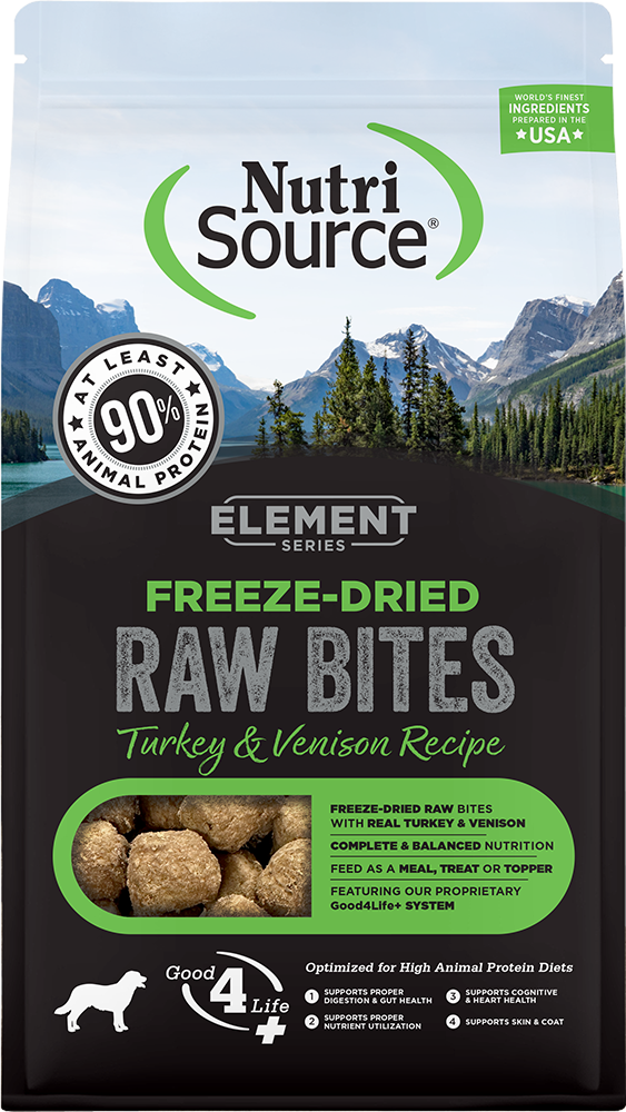 NutriSource Element Series Freeze-Dried Raw Bites Turkey &amp; Venison Dog Food