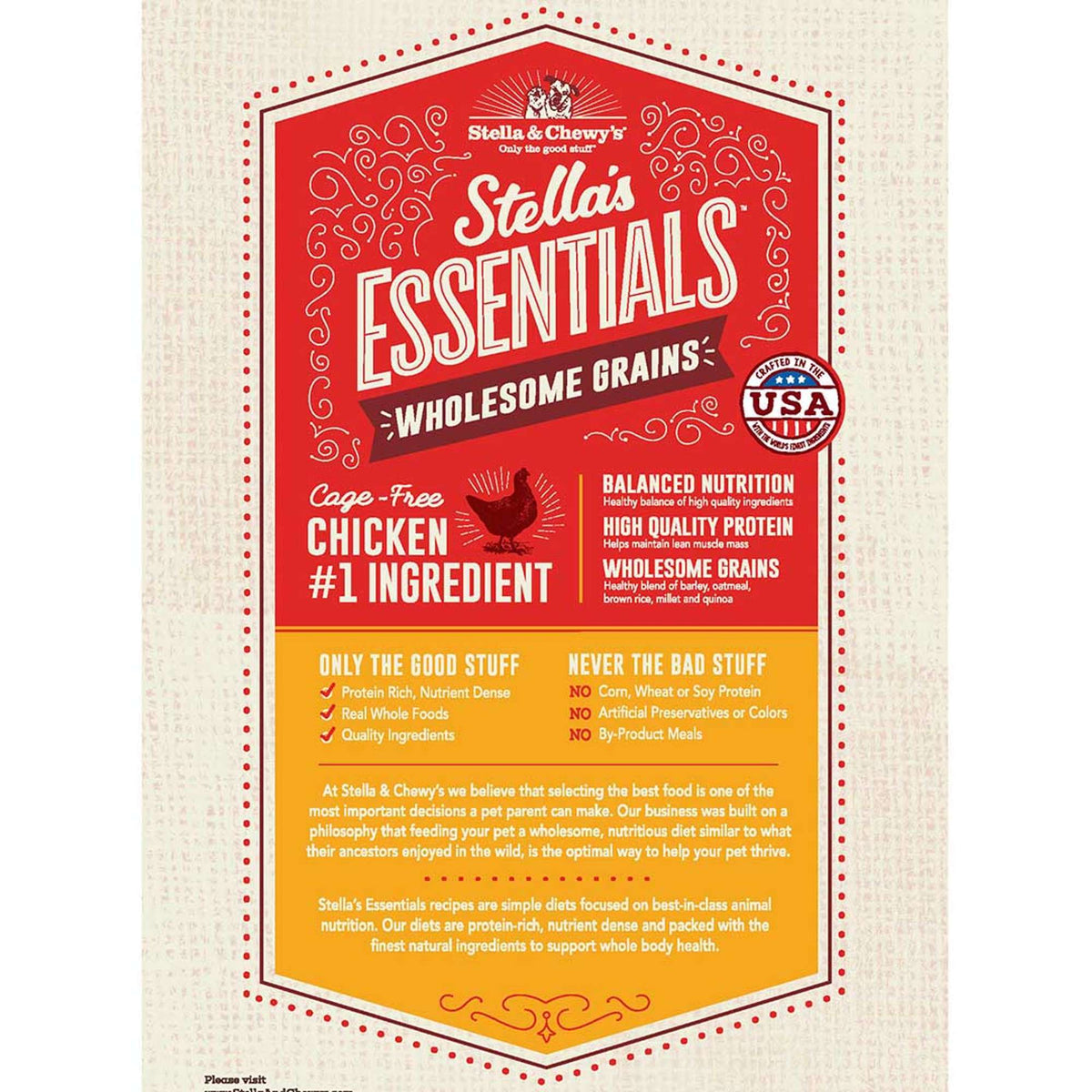 Stella &amp; Chewy&#39;s Stella&#39;s Essentials Chicken &amp; Ancient Grains Dog Food