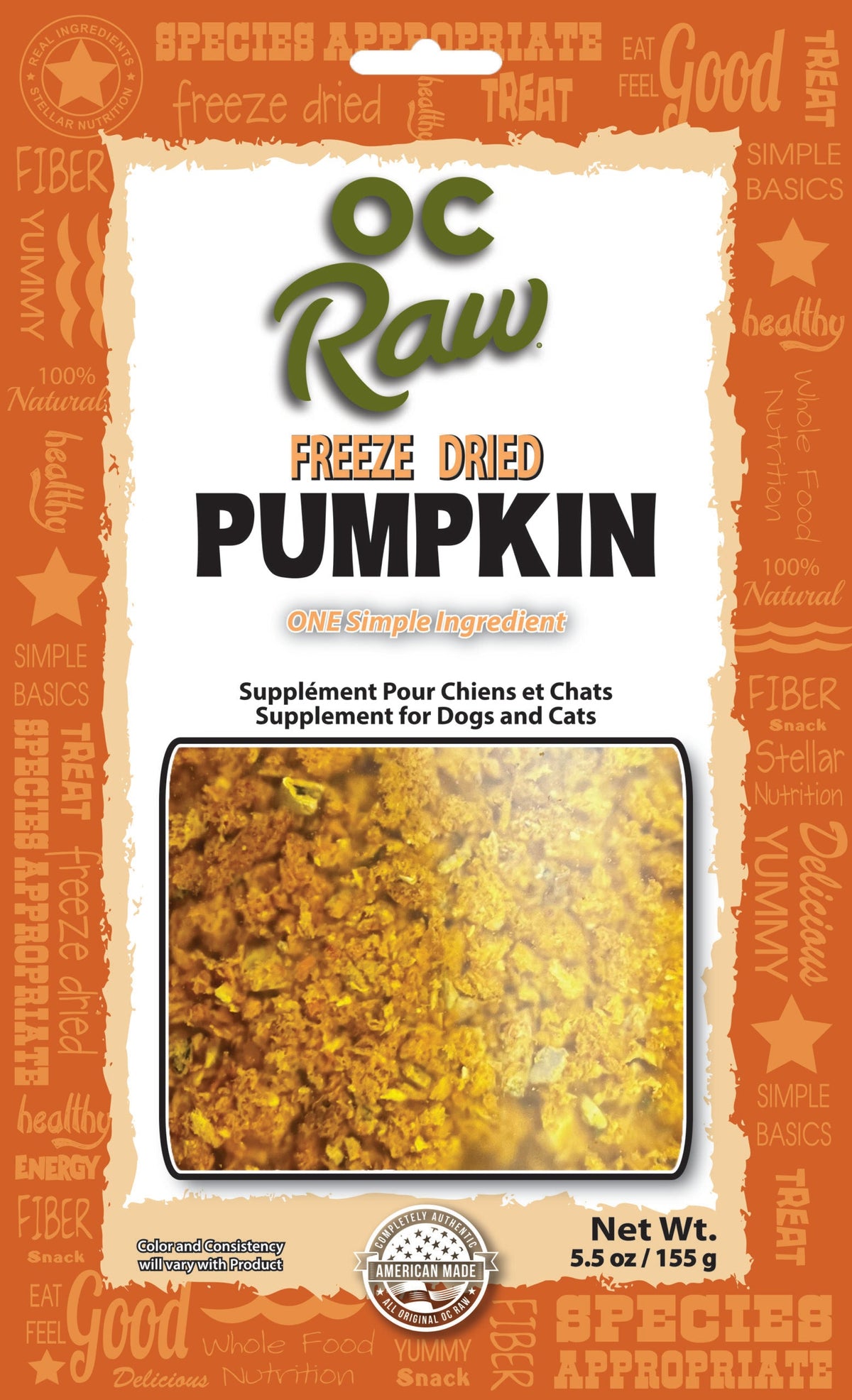 OC Raw Freeze-Dried Pumpkin for Dogs &amp; Cats