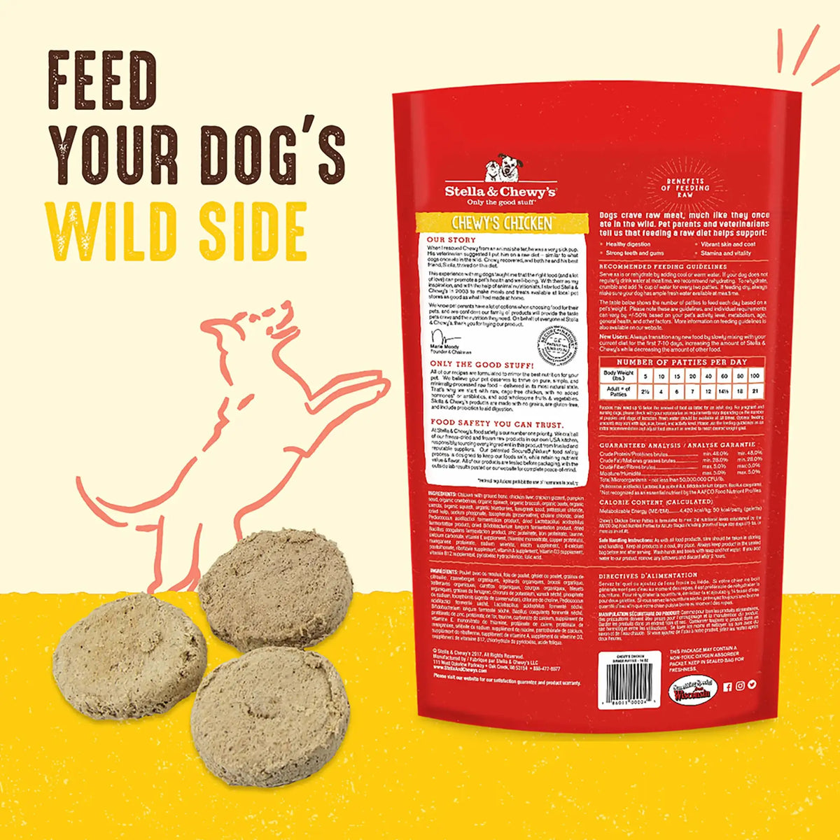 Stella &amp; Chewy&#39;s Freeze-Dried Raw Chewy&#39;s Chicken Dinner Patties Dog Food