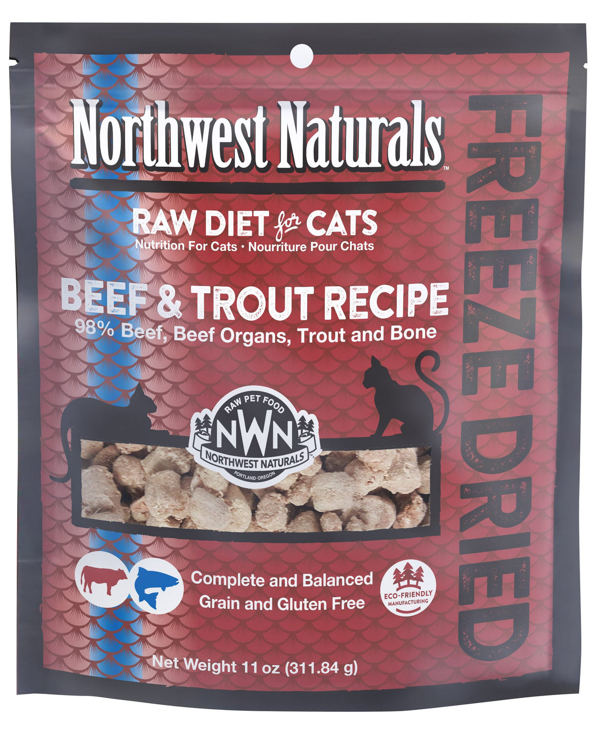 Northwest Naturals Freeze-Dried Raw Beef &amp; Trout Cat Food