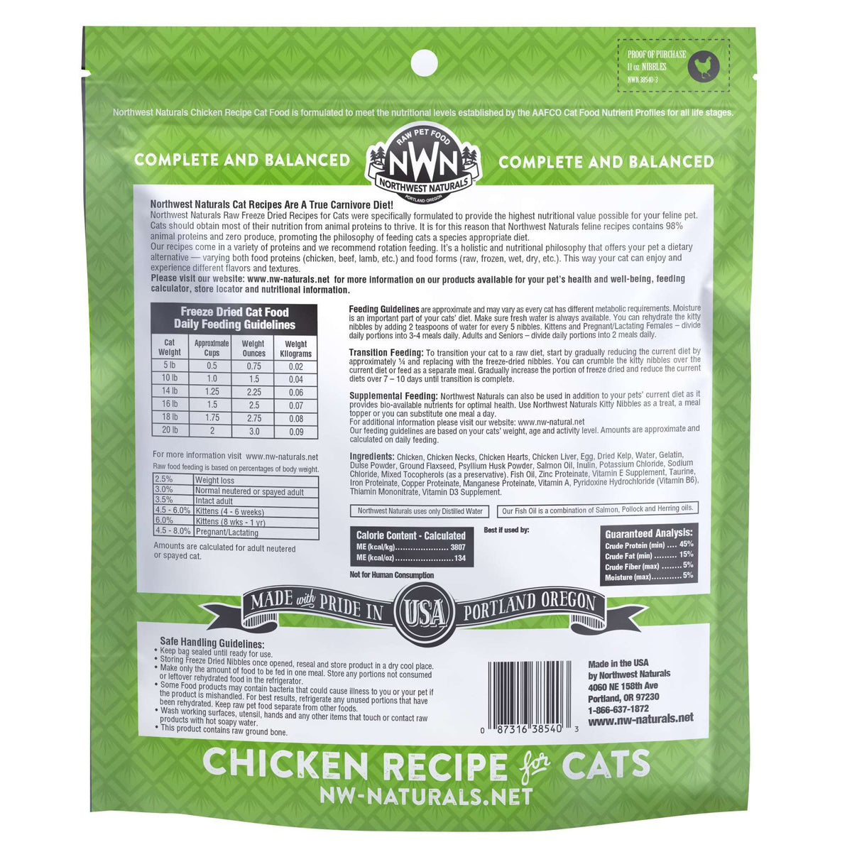 Northwest Naturals Freeze-Dried Raw Chicken Cat Food