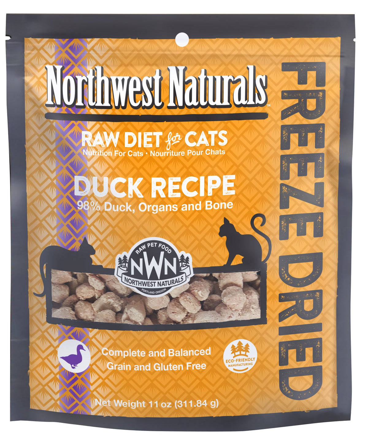 Northwest Naturals Freeze-Dried Raw Duck Cat Food
