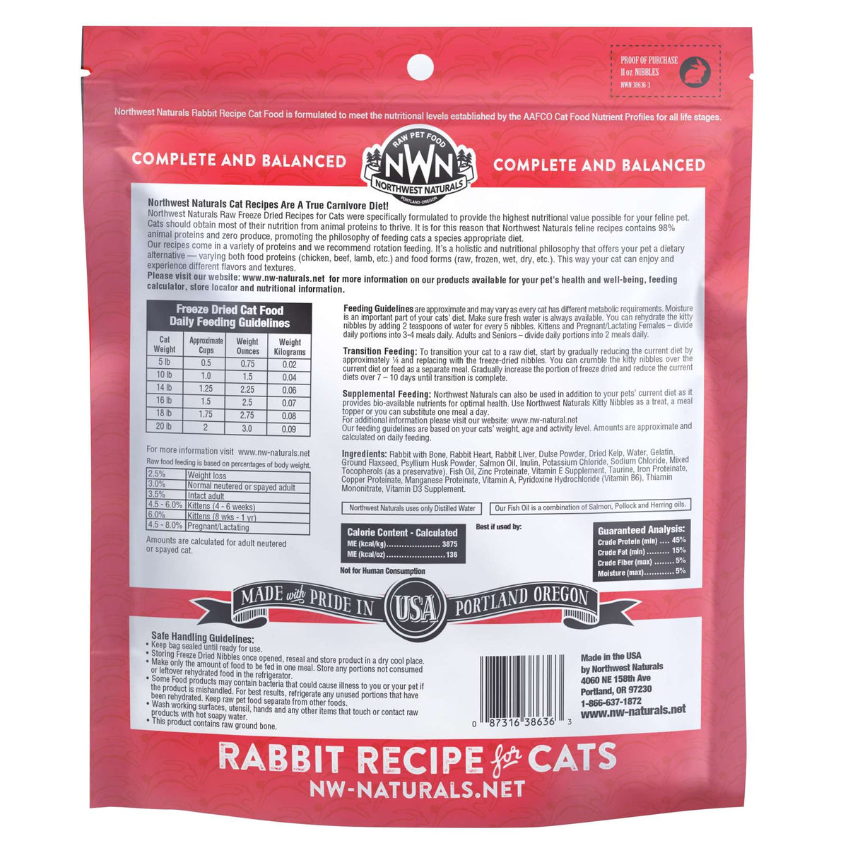 Northwest Naturals Freeze-Dried Raw Rabbit Cat Food
