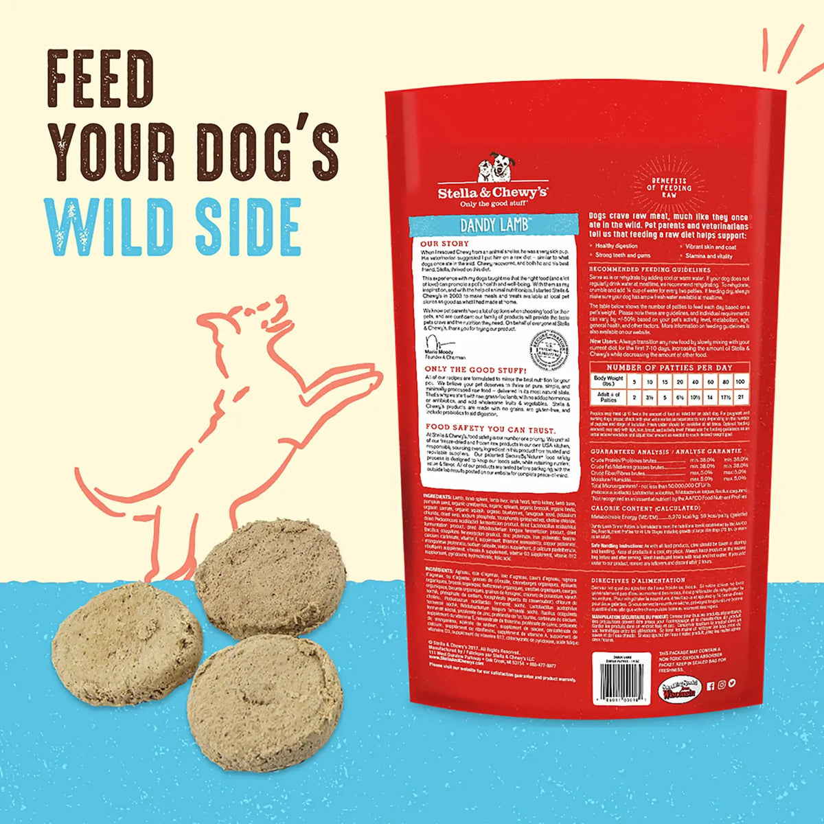 Stella &amp; Chewy&#39;s Freeze-Dried Raw Dandy Lamb Dinner Patties Dog Food
