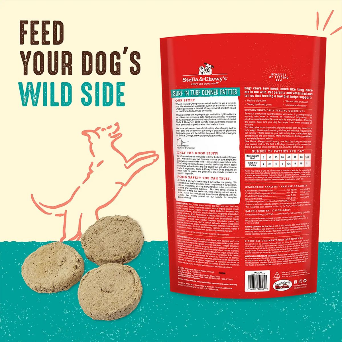 Stella &amp; Chewy&#39;s Freeze-Dried Raw Surf &amp; Turf Dinner Patties Dog Food