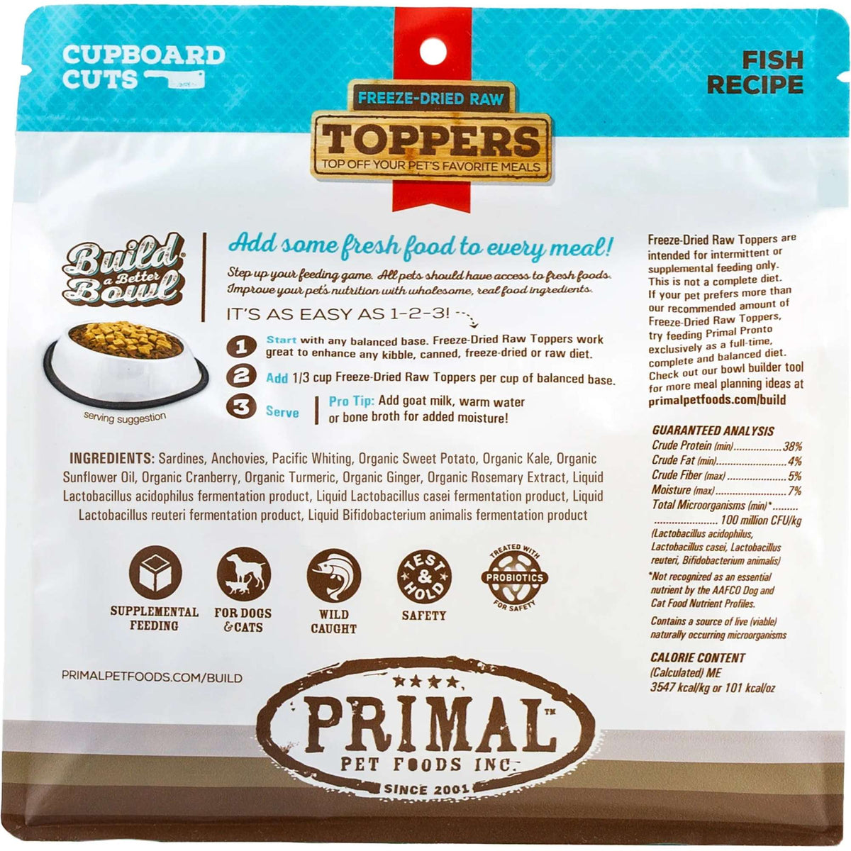Primal Cupboard Cuts Fish Freeze-Dried Raw Dog &amp; Cat Meal Topper