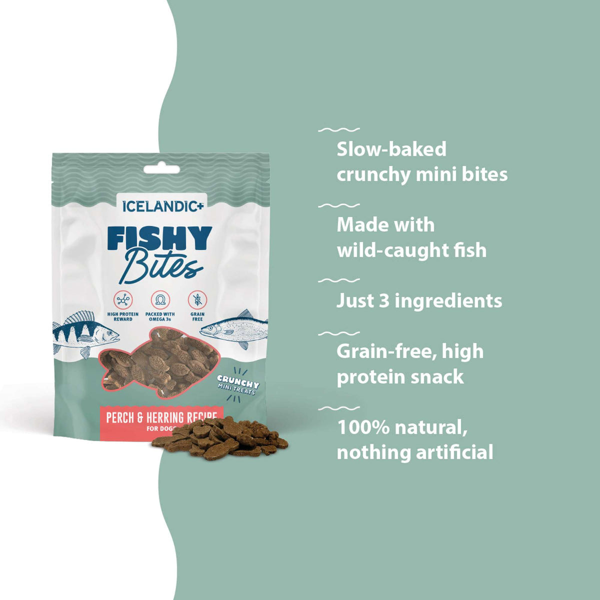 Icelandic+ Fishy Bites Perch &amp; Herring Dog Treats