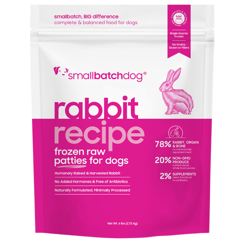 Small Batch Rabbit Patties Frozen Raw Dog Food